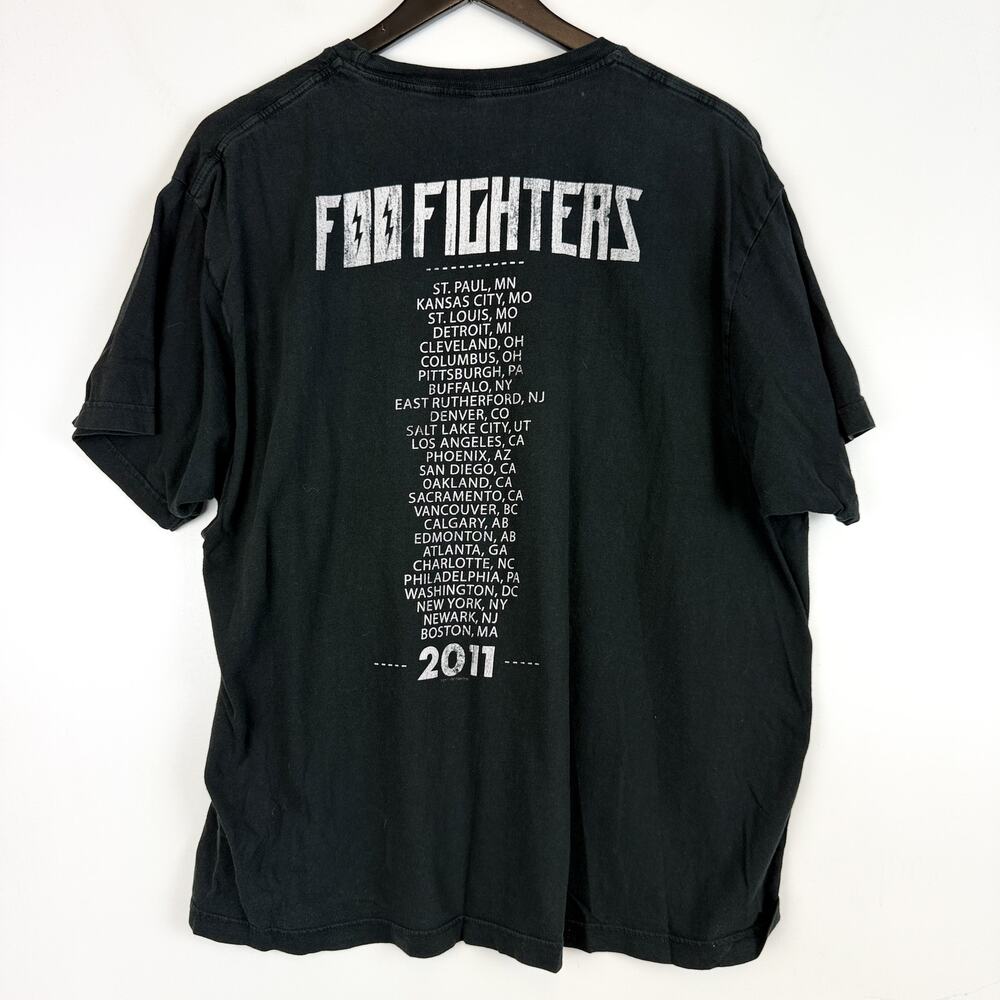 Tultex Mens XL Cotton Foo Fighters 2011 Tour T-Shirt Black - Picture 4 of 8